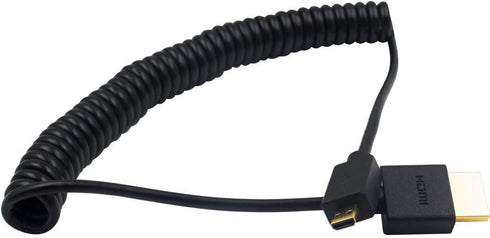 Duttek Extreme Thin Coiled Micro HDMI to HDMI Cable 6FT/1.8M, Compatible 4K@60Hz, 1080P, 3D, and Audio Return