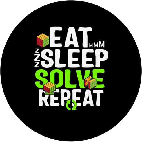 Game Cube Vintage Eat Sleep Solve Repeat Boys Kids Nerd PopSockets Swappable PopGrip