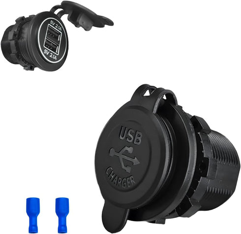 SHMZK 4.2A Dual USB Charger Socket, Waterproof Power Outlet 12V/24V 2.1A & 2.1A