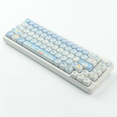 Sunzit PBT Keycaps - MOA Keycaps, Cute 132 Keys Dye-Sublimation Custom Keycap Set for Cherry MX Mechanical Keyboard