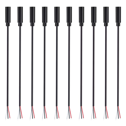 Fancasee 10 Pack Replacement 3.5mm Female Jack to Bare Wire Open End TRS Audio Cable for Headphone Cable Repair