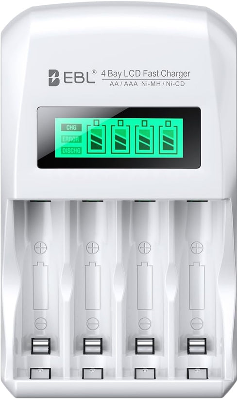 EBL LCD Battery Charger Smart Individual 907 AA AAA Rechargeable Battery Charger for