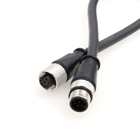 Eonvic Industrial M12 8 Pin Male to Female Aviation Sensor Connector, Waterproof M12 A Code Shielded Signal Cable