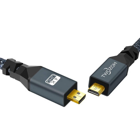 Twozoh 3D/4K 1080p, 30CM/1Ft Micro HDMI Cable, Type D Male to Male, Support