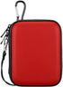Lacdo Hard Drive Carrying Case for Seagate Portable/Backup Plus Slim HDD, Shockproof Travel Bag (Red, 1TB-5TB)