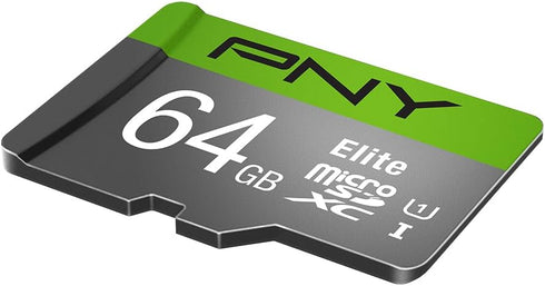 PNY 64GB Elite Class 10 U1 microSDXC Flash Memory Card - 100MB/s, Full HD, UHS-I (Pack of 1)