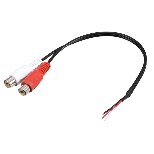 MECCANIXITY RCA Female Plug Jack Connector Adapter to Bare Wire Open End Audio Video RCA Cable, Pack of 2