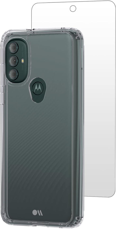 Case-Mate Tough Case & Glass Screen Protector for Motorola Moto G Power (2022) - Clear, 10 ft Drop Protection.