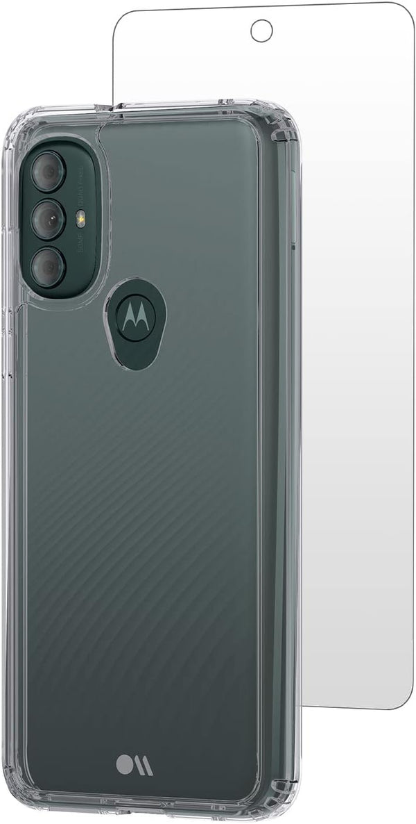 Case-Mate Tough Case & Glass Screen Protector for Motorola Moto G Power (2022) - Clear, 10 ft Drop Protection.