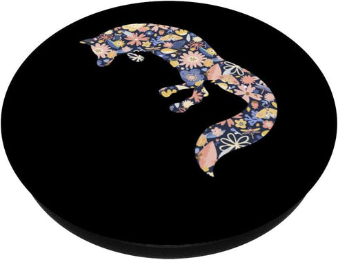 Fox Stylish Funny Natural Fox, PopSockets Swappable PopGrip with Flowers