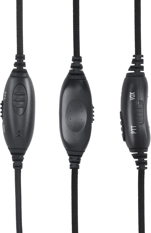 Walkie Talkie Earmuffs, Tactical Boom Microphone Ptt Mic Earpiece, Noise Canceling Over Ear Headset for Midland 2 Pin