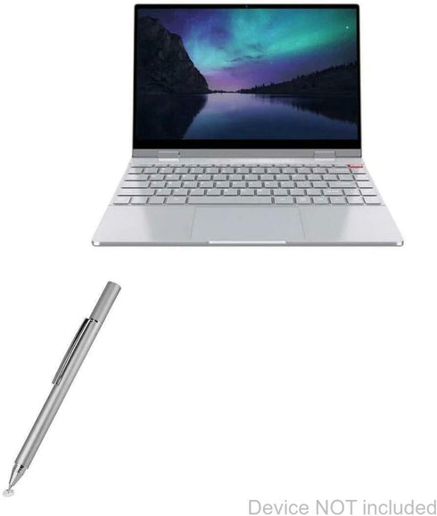 BoxWave FineTouch Stylus Pen for BMAX MaxBook Y13 - Super Precise Metallic Silver Capacitive Stylus