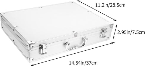 SUPVOX Lockable Aluminum Hard Case Briefcase Box for Tools, Cameras, Instruments, Silver
