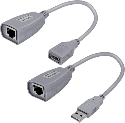 USB to Cat5 Adapter, USB Extender Ethernet Up to 164ft/50m, Supports USB1.1 Protocol, Compatible with USB2.0