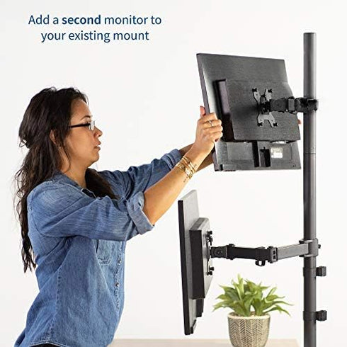 VIVO Steel Universal Bracket Pole Mount with Removable VESA Plate, Fits up to 30 inch Screens, Black