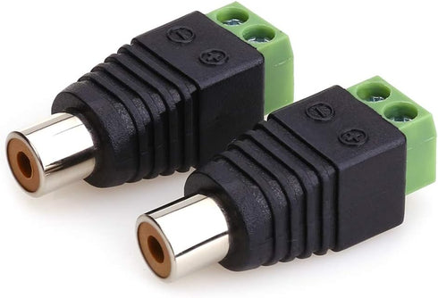 MOBOREST RCA Cable Audio Adapter - Phono RCA Male Plug to AV Screw Terminal Audio/Video Speaker Wire connectors