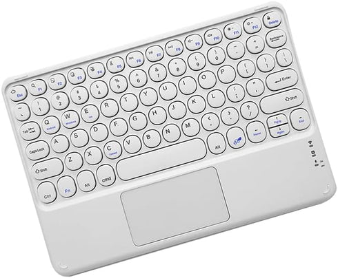 Wireless Keyboard with Touchpad - Ultra-Slim Portable Rechargeable Bluetooth Keyboard for iPad/iPad Pro (White)