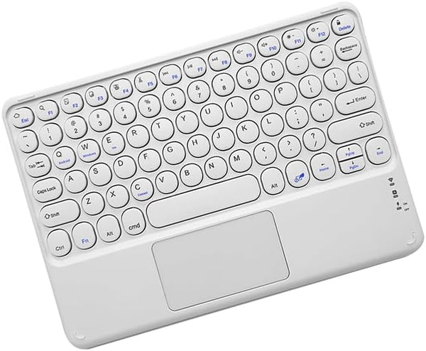 Wireless Keyboard with Touchpad - Ultra-Slim Portable Rechargeable Bluetooth Keyboard for iPad/iPad Pro (White)