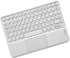 Wireless Keyboard with Touchpad - Ultra-Slim Portable Rechargeable Bluetooth Keyboard for iPad/iPad Pro (White)