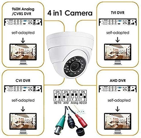 Real HD 5MP Full Color Night Vision Dome CCTV Security Camera, 65ft Night Vision, Outdoor, Full Metal