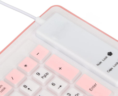 Heayzoki 103 Keys Foldable Silicone Keyboard, USB Wired Rollup Keyboard, Soft Rubber for PC Notebook Laptop Desktop