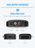 HAOQUOO Bluetooth Receiver Adapter, NFC Connection, 3.5mm/RCA Dual Audio Output, Suitable for Smartphones and Tablets