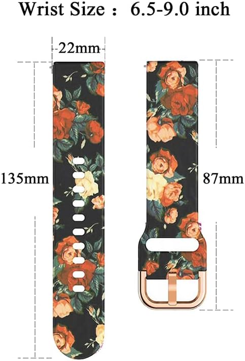 FitTurn 5 Pack Watch Bands Compatible with Parsonver LW45/LW51 Smart Watch, 22mm Replacement Wrist Strap