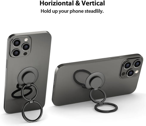 Phone Grip, Adjustable Phone Ring Holder Finger Kickstand, Foldable Metal Cell Phone Rings Gripper Stand for Magnetic