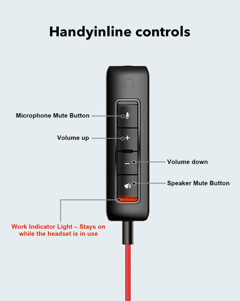 Headset (USB+3.5mm, JIAMQISHI USB with Microphone for PC, On-Ear Computer Laptop Headphones with Noise Cancelling