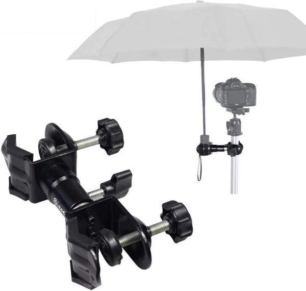 Umbrella Chair Clamp for Cameras, Black, with Tripod Mount