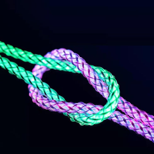 IHAO RGB USB A to Type C Fast Charging Cable, High Data Speed Light Up Colourful for All USB C Devices, 39 Inches