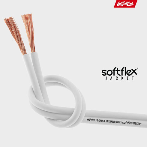 InstallLink 14 Gauge Speaker Wire (White) for Car, Home or RV Audio, 100ft, CCA