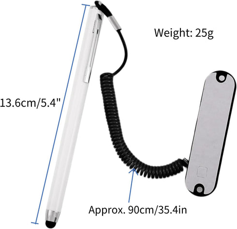 Universal Capacitive Touch Screen Stylus Pen with Spring Rope Fixing Base for Mobile Phone/Tablet