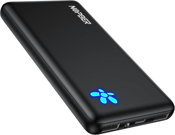 NOPBER Portable Charger 10000mAh Ultra Slim Power Bank Lightweight Pocket-Sized Design 15W Output