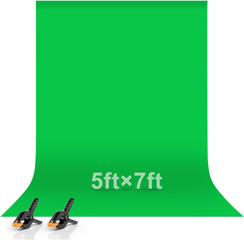 EMART 5x7ft Green Screen Backdrop, Polyester Wrinkle-Resistant Curtain Fabric, Chroma-Key greenscreen Cloth Sheet
