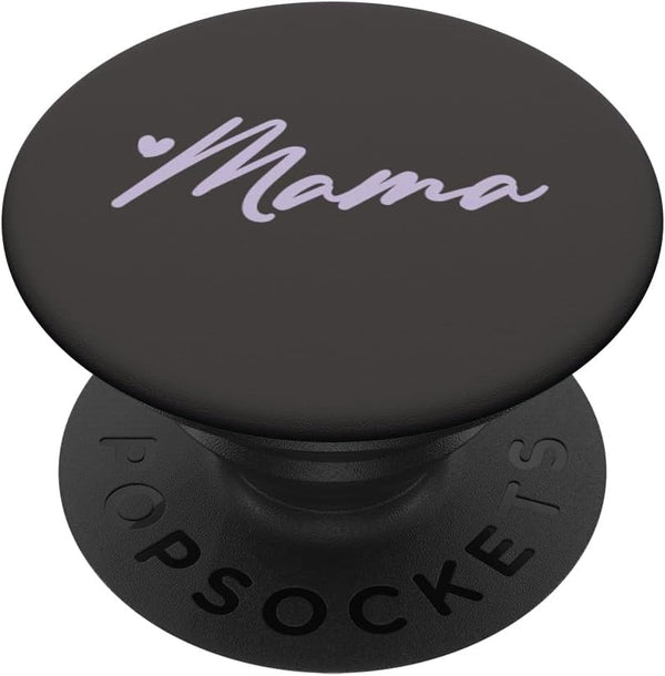 Light Pastel Purple Gray Heart Mama PopSockets Standard PopGrip