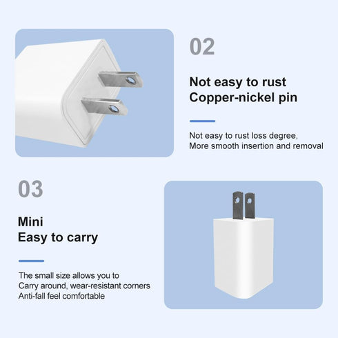 UL Certified 5V 1A 1000MA 5W USB Wall Charger with US Plug for Android Smartphones, Kindle Fire, iPhone, iPad, Samsung
