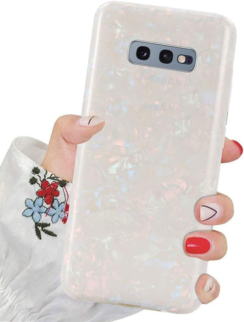 J.west Galaxy S10e Luxury Sparkle Glitter Pattern Slim Clear TPU Silicone Phone Case