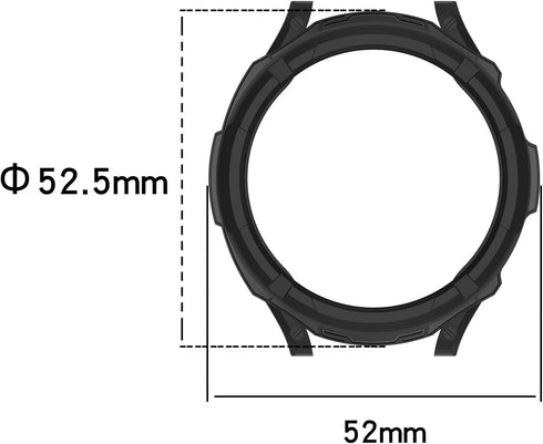 Compatible for Samsung Galaxy Watch 6 Classic 43MM 47MM Case Protective Bumper Cover Case for Galaxy Watch 6 Classic Smartwatch Accessories (47MM, Black&Black)