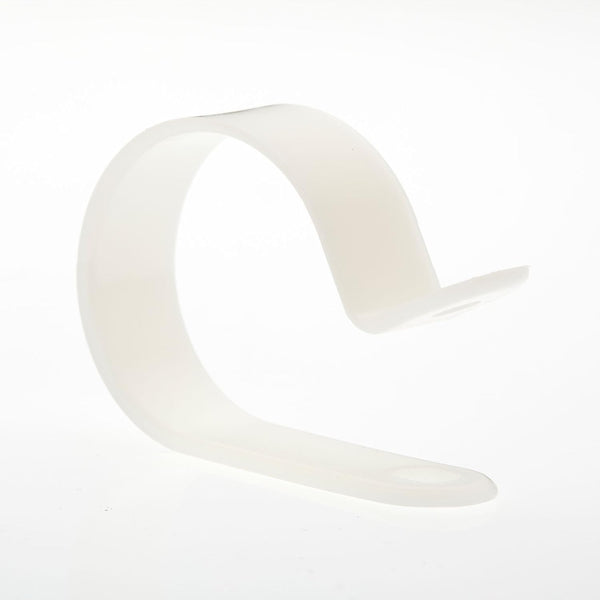 100 Pack R-Type Cable Clamp 5/8" - Clear White - Wire Management Organizer for Home, Automotive, Office