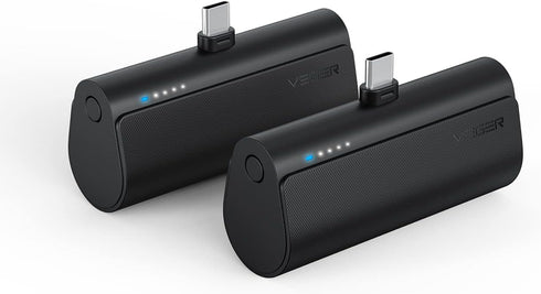 2 Packs of USB C Portable Chargers, 5000mAh Portable Android Chargers, Fast Charge Cordless Battery Pack Compatible for