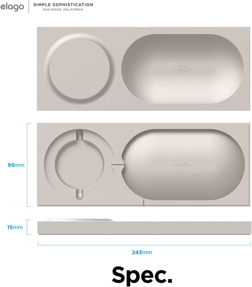 elago Charging Tray Compatible with MagSafe Charger for iPhone 15/14/13/12 models and other wireless charging phones