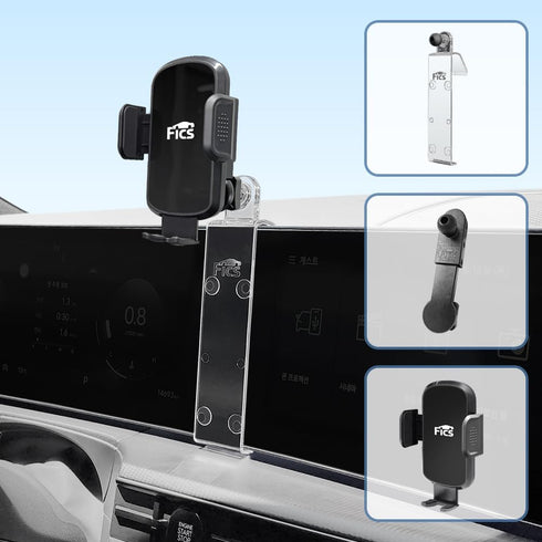 FICS Phone Holder Customized for Santafe 2024, 4.2" Cluster, Santafe 2024 Accessories, Phone Mount