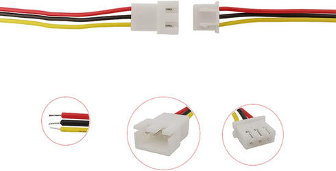 20Pairs JST XH 2.54mm 3Pins Connector - Female and Male JST Connection Plug with 200mm 26AWG Cable