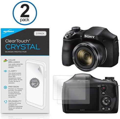 BoxWave Screen Protector for Sony Cyber-Shot DSC-H300 - ClearTouch Crystal (2-Pack), HD Film Skin