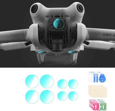 CAPART Camera Lens + Sensor Protector for DJI Mini 4 Pro Dorne, Tempered Glass Lens Film Anti-scratch Protection (2-Pack)