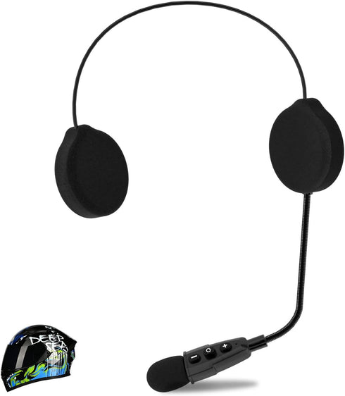 EJEAS E1+ Motorcycle Helmet Bluetooth Headset, Bluetooth 5.1 Speaker with Noise Reduction and Auto Answering Call,