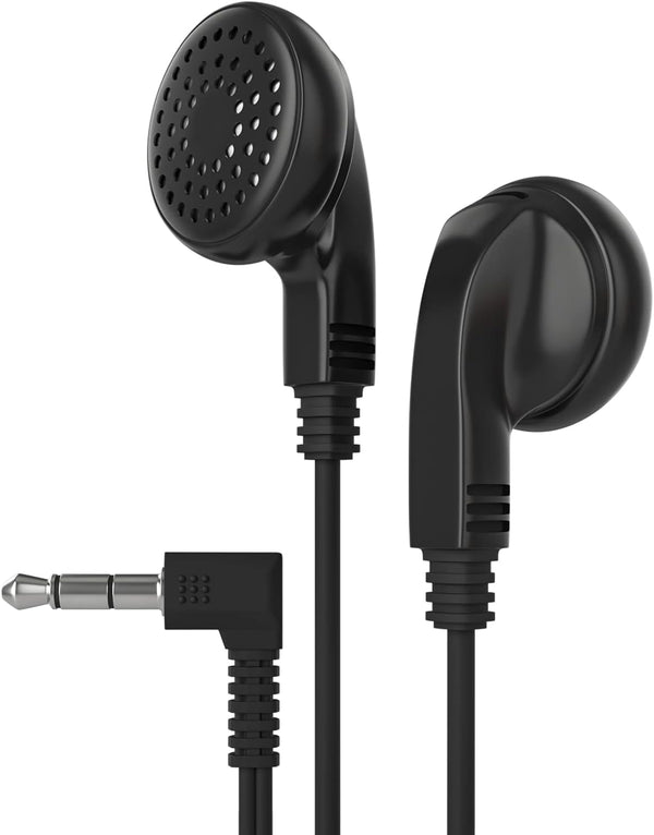 Maeline Bulk Earphones 20 Pack - 3.5 mm Headphone Plug, Wholesale Bundle, Black