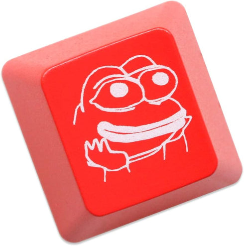 KPREPUBLIC Novelty Shine Through Keycaps, ABS Etched Backlit Black Red R1 ESC Sad Frog THX Meme Internet Trends