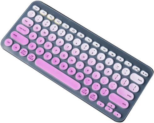 Silicone Keyboard Skin Cover Protector Compatible for Logitech K380 Multi-Device Bluetooth Keyboard, Logitech Pebble Keys 2 K380s Multi-Device Bluetooth Wireless Keyboard (Ombre Purple)